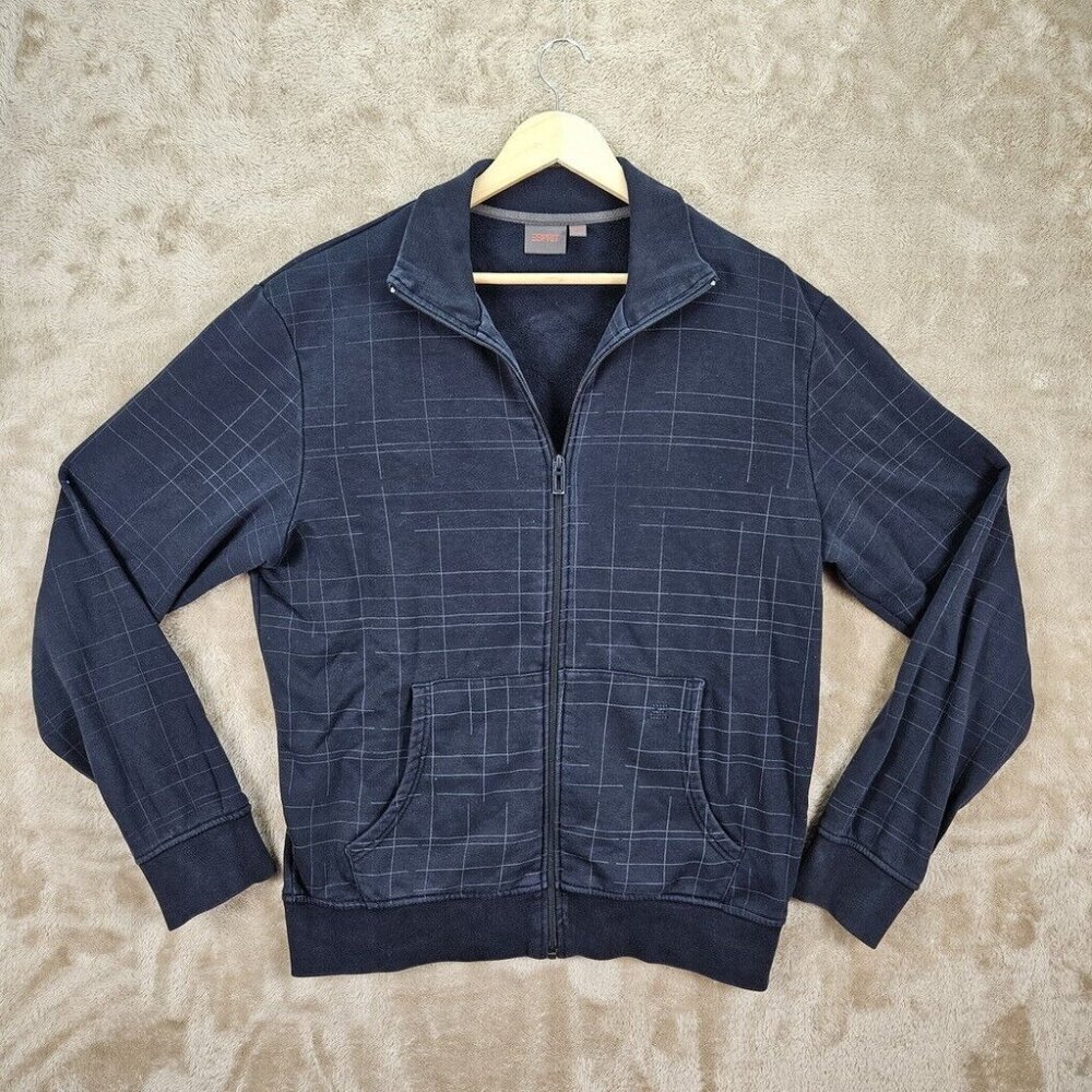 Esprit Full Zip Sweater Men's Size XL Blue Long Sleeve Sweatshirt